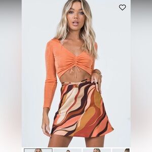 Princess Polly desert storm mini skirt orange